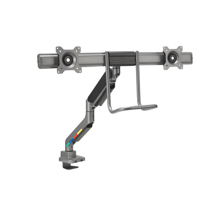 Kensington - Desk/Table SmartFit with CrossBar and Handle Dual Monitor Arm - Black