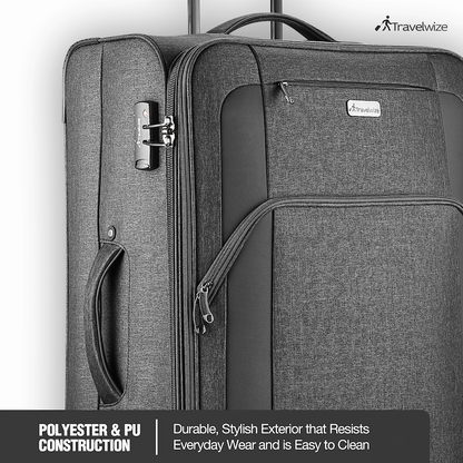 Travelwize Aurora 75cm 4-Wheel Spinner Trolley Case - Grey Melange