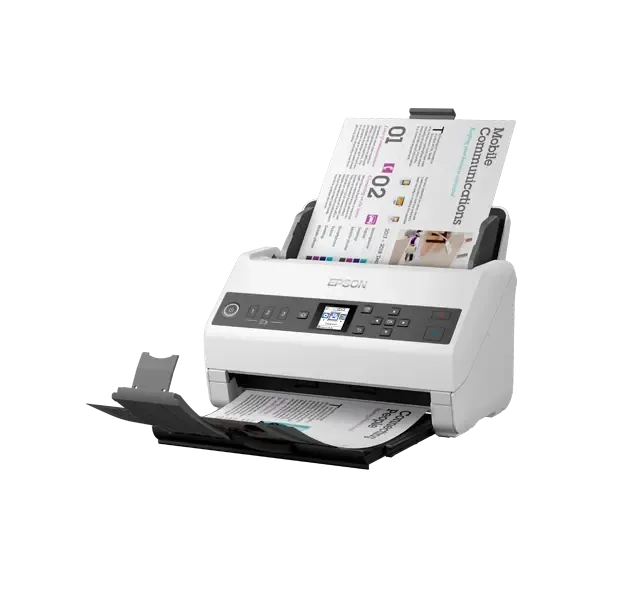 Epson WorkForce DS-730N-Sheetfeed;A4 A3 with stitching Duplex 600x600 DPI 40ppm Duty Cycle 4500;Ethernet
