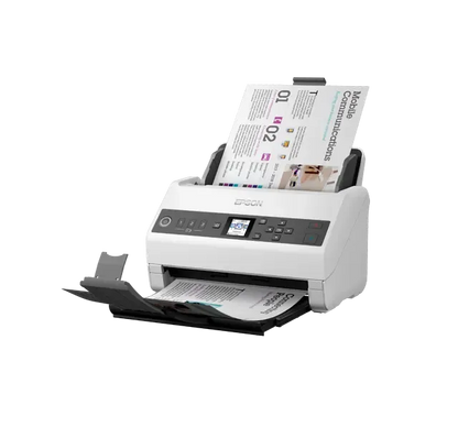 Epson WorkForce DS-730N-Sheetfeed;A4 A3 with stitching Duplex 600x600 DPI 40ppm Duty Cycle 4500;Ethernet