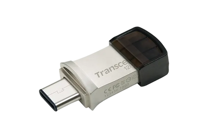 TRANSCEND 128GB JETFLASH 890 USB-C & USB 3.1 OTG FLASH DRIVE - SILVER