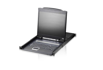 ATEN 8P PS/2-USB VGA 19'' LCD KVM Switch W/(USA KB/SPKB)/W/(US/EU) CORD