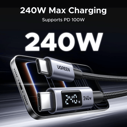 UGREEN 240W USB Type-C Cable with LED Display 1M
