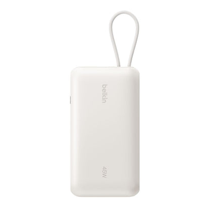 Belkin - UltraCharge 20 000 mAh 45 Watt, Battery Pack with Integrated Cable and Digital Display, Fast Charging USB-C Portable Charger for iPhone, iPad, Galaxy, Pixel, MacBook Air & More - Sand