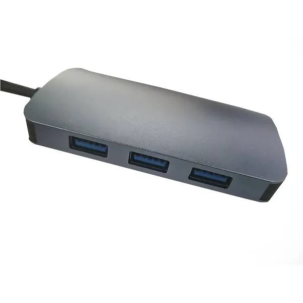 RCT 4-in-1 USB type A hub with 3 USB 3.0 Type A ports and 1 RJ45 Gigabit ethernet port