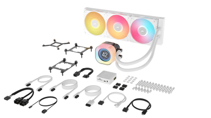 Corsair iCUE LINK TITAN 360 RX LCD Liquid CPU Cooler - White – RX120 RGB Fans – Fits Intel® LGA 1851/1700; AMD® AM5/AM4.