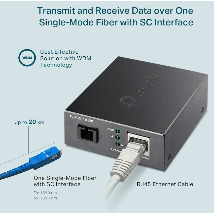 TP-Link TL-FC311A-20 Gigabit WDM Media Converter