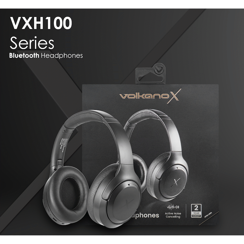 VolkanoX VXH100 Bluetooth Headphones with ANC - Black