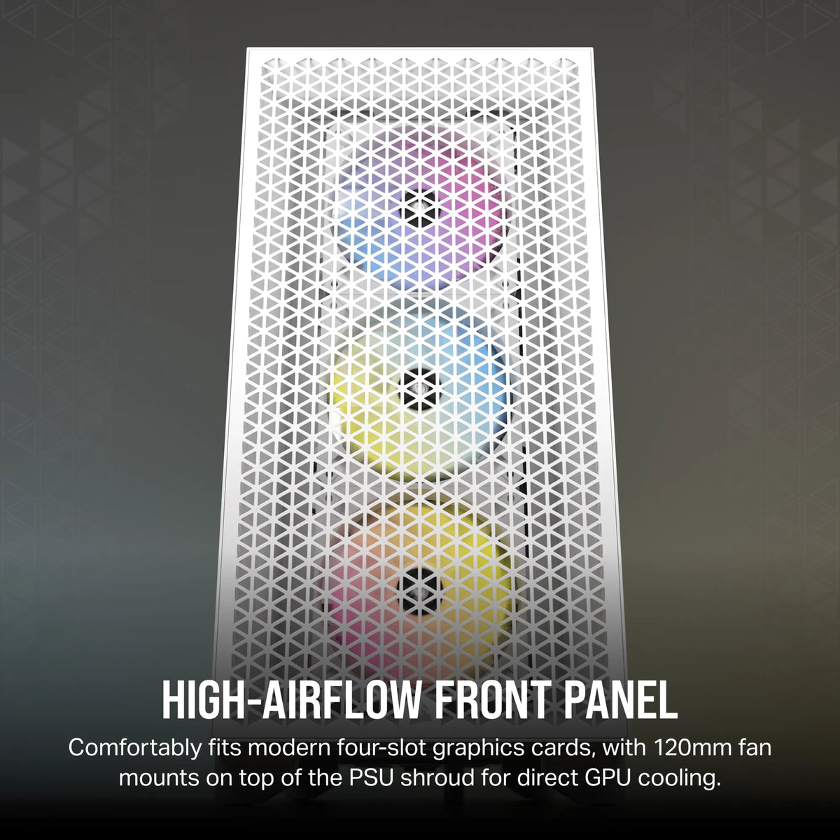 3000D RGB AIRFLOW White Mid-Tower PC Case; 2x 3.5'' | 2x 2.5'' Drive Bays; Up to 360mm Radiator compatible; 3x 120mm fan incl