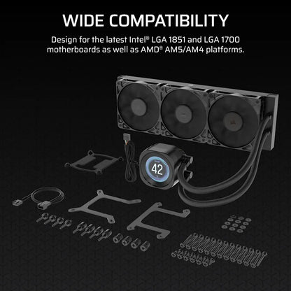 NAUTILUS 360 RS LCD Liquid CPU Cooler – 2.1 IPS LCD Screen RS120 Fans 360 mm Radiator LGA 1851/1700 AMD® AM5/AM4