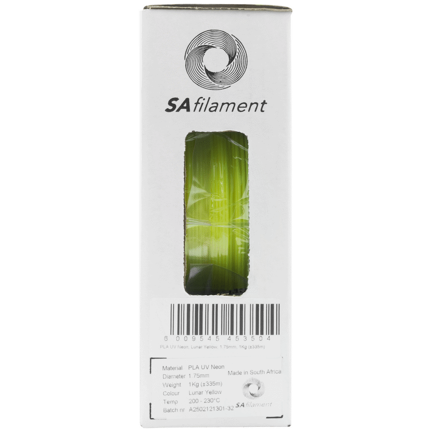 SA Filament PLA UV Neon Filament 1kg - Lunar Yellow