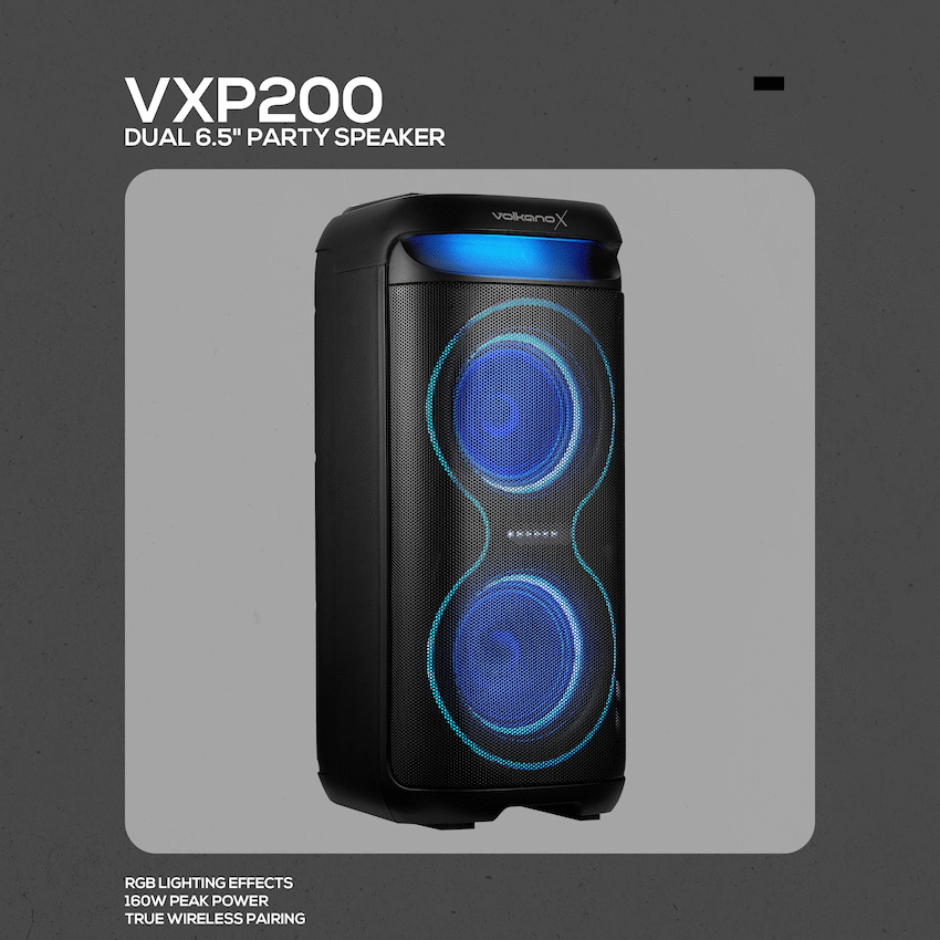 VolkanoX VXP200 Dual 6.5" Party Speaker - Black