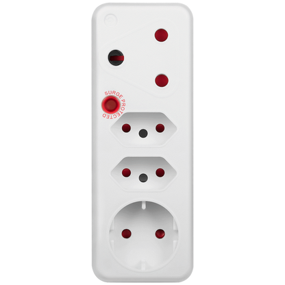 Ellies 4-Way Surge Adaptor with Schuko - WT