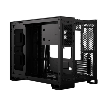 2500D Airflow Black Mid-Tower Dual Chamber PC Case; 2x 3.5'' | 2x 2.5'' Drive Bays; Up to 360mm Radiator compatible