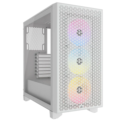 3000D RGB AIRFLOW White Mid-Tower PC Case; 2x 3.5'' | 2x 2.5'' Drive Bays; Up to 360mm Radiator compatible; 3x 120mm fan incl