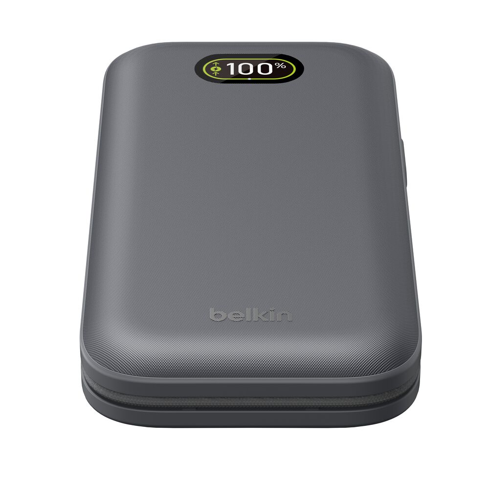 Belkin - UltraCharge Pro Power Bank 27 000 mAh with Integrated USB-C Cable 240 Watt - Charcoal