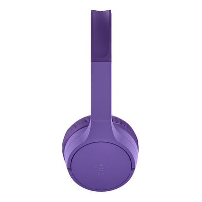Belkin - SoundForm Mini Kids Wireless Headphones with Built-In Microphone, 30H of Playback Time, & Fun Stickers - Over-Ear Headsets for Online Learning, School, Travel, iPhone, iPad, Galaxy - Purple