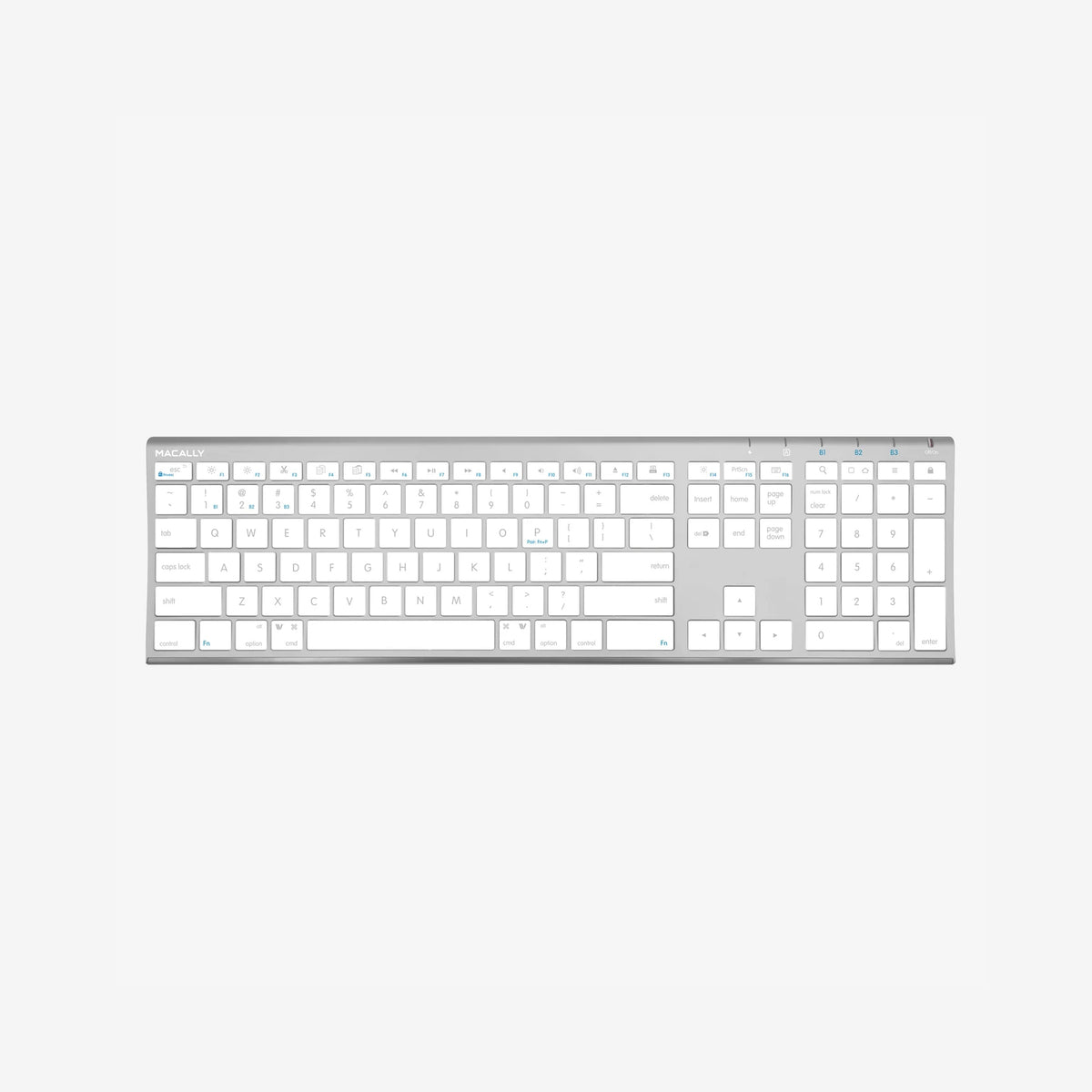 Macally - Ultra Slim Bluetooth Keyboard - Aluminium/Silver