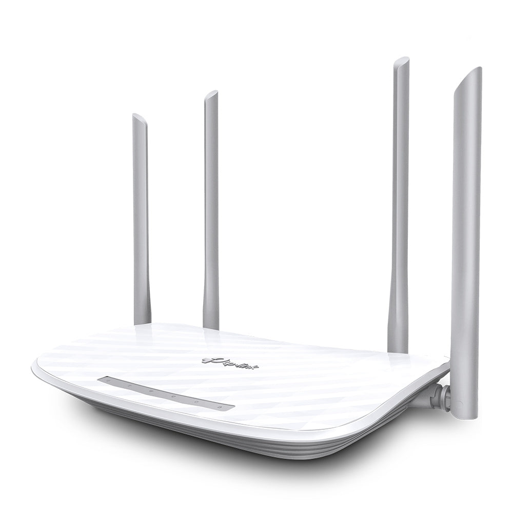 TP-Link AC1200 Dual-Band Wi-Fi Router SPEED: 300 Mbps at 2.4 GHz + 867 Mbps at 5 GHz SPEC: 4× Antennas, 1× 10/100M WAN Port + 4× 10/100M LAN Ports FEATURE: Router/Access Point/Range Extender Mode, IPv6 Supported, IPTV, Multi-EWAN, Multi-SSID, VPN Server