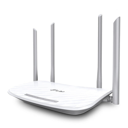 TP-Link AC1200 Dual-Band Wi-Fi Router SPEED: 300 Mbps at 2.4 GHz + 867 Mbps at 5 GHz SPEC: 4× Antennas, 1× 10/100M WAN Port + 4× 10/100M LAN Ports FEATURE: Router/Access Point/Range Extender Mode, IPv6 Supported, IPTV, Multi-EWAN, Multi-SSID, VPN Server