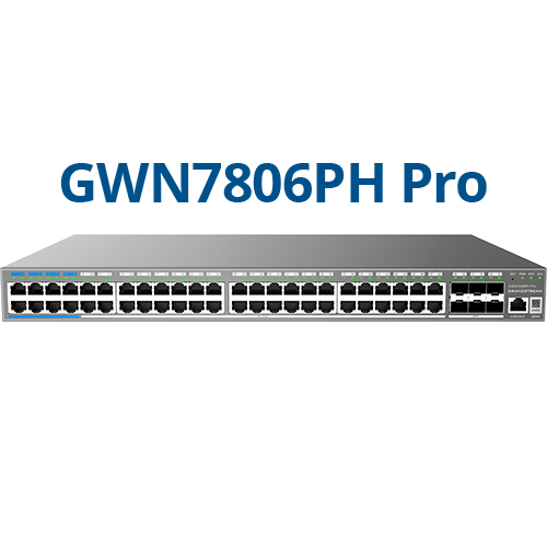 Grandstream Enterprise L2++ 48 port Managed GbE PoE Switch 720W | GWN7806PH-PRO