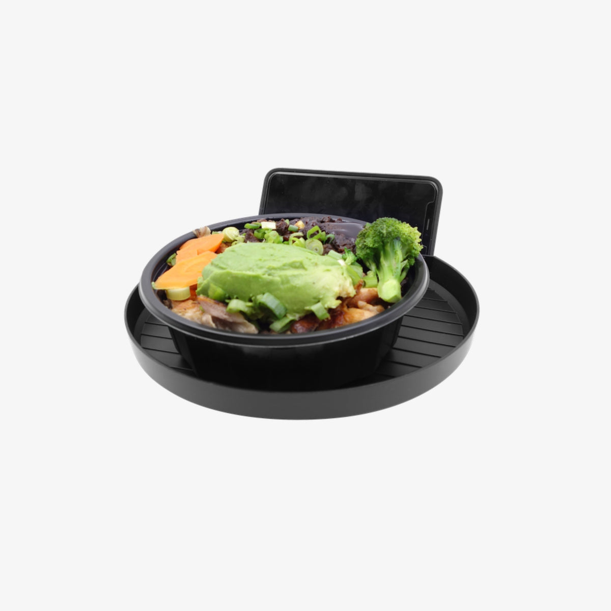 Macally - Car Cup Table Tray with iPhone and Smartphone Slot - Black