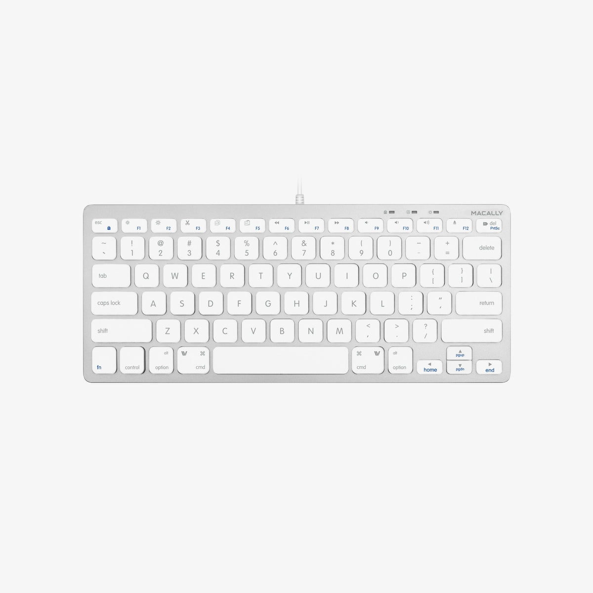 Macally - Compact USB Wired Keyboard - Silver