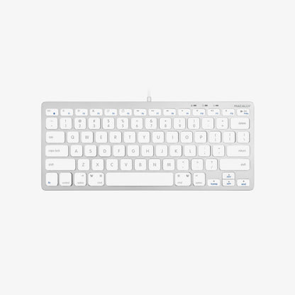 Macally - Compact USB Wired Keyboard - Silver