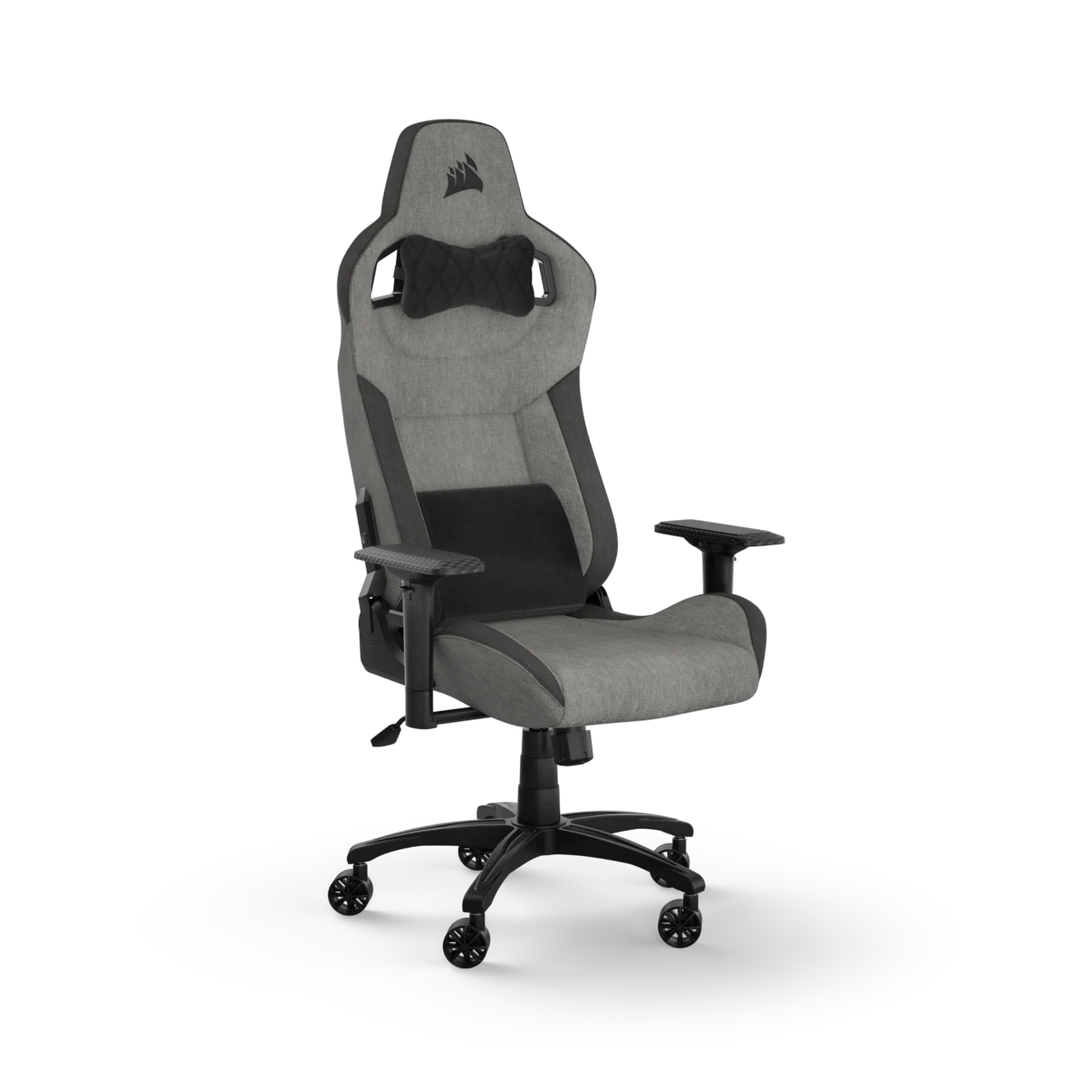 CORSAIR T3 RUSH Gaming Chair - Charcoal/Grey Premium Breathable Fabric – up to 120kg – 4D Adjustable Armrests .