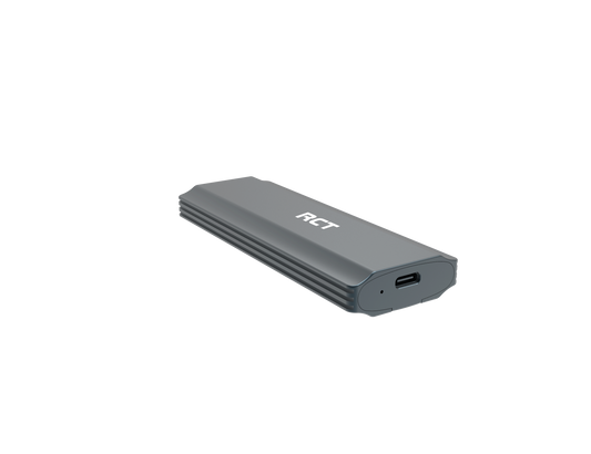 RCT M.2 NVMe & SATA SSD enclosure 10Gbps with USB-C to USB-C cable and USB-A to USB-C Cable
