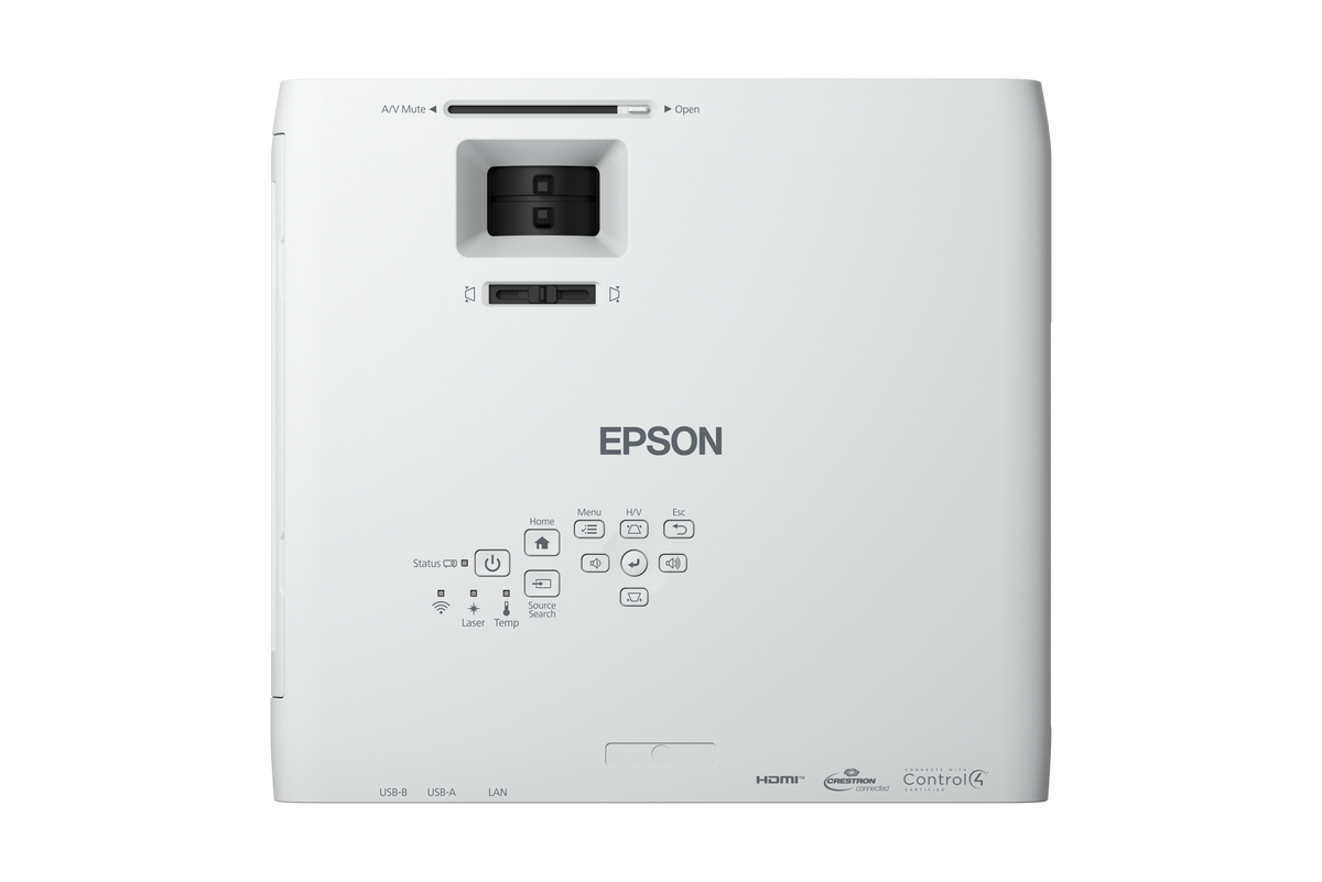 Epson 4500lm WXGA 1280x800 16:10 Laser USB 2VGA 2HDMI RS-232C WiFi Miracast NoBag White Install