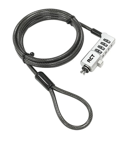 RCT 4 digit 3 in 1 security lock; T-Bar | Kengsington; Nano and Noble Wedge Lock Slot Compatible; 1.8m