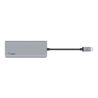 Belkin - 7 in 1 USB-C Mobile Dock - 1x HDMI, 2xUSB Type-A, SD/Micro SD card reader, 3.5 mm, Power Delivery 100 Watt - Silver