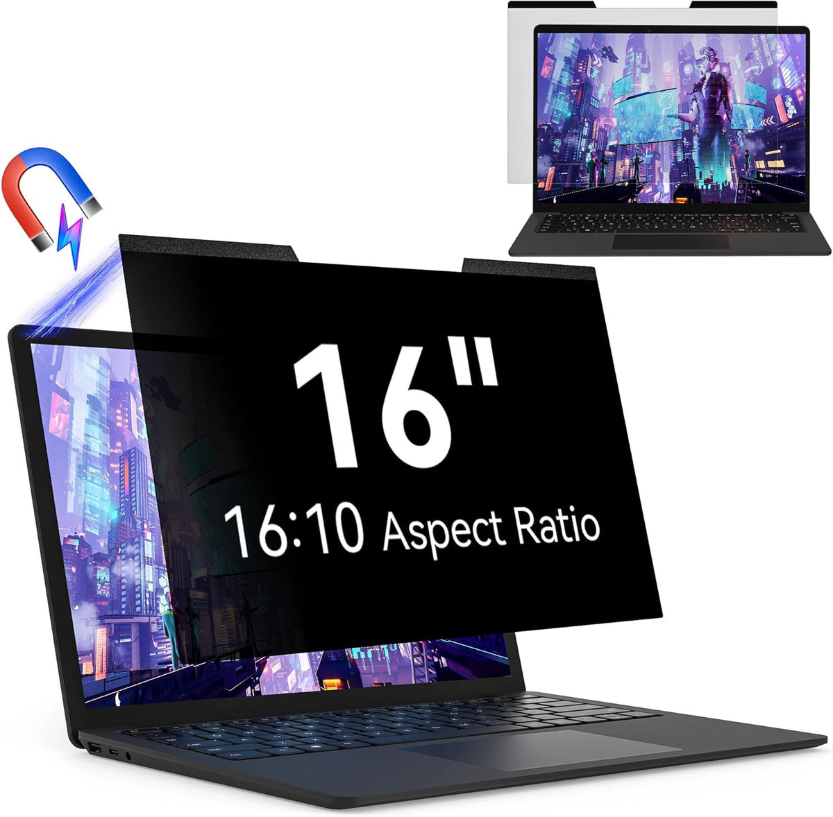 Tuff-Luv - Magnetic and Removable Privacy 16" 16:10 Aspect Ratio Laptop