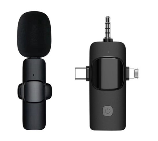 Tuff-Luv - Wireless Lavalier Lapel Microphone for Vlogging & Streaming – 3 Way compatible