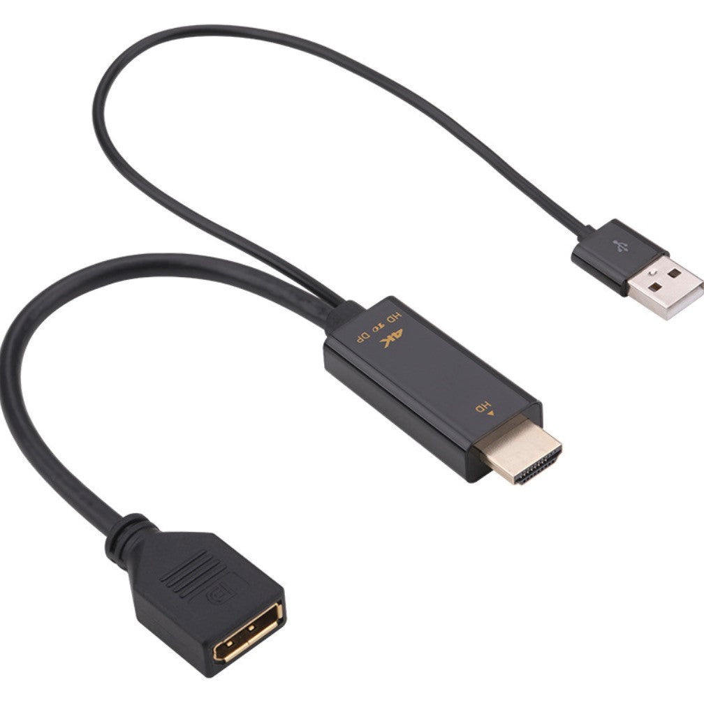 Tuff-Luv - HDMI 4K@60Hz to Display Port Adapter Cable - Active HDMI to Display Port Converter - Black