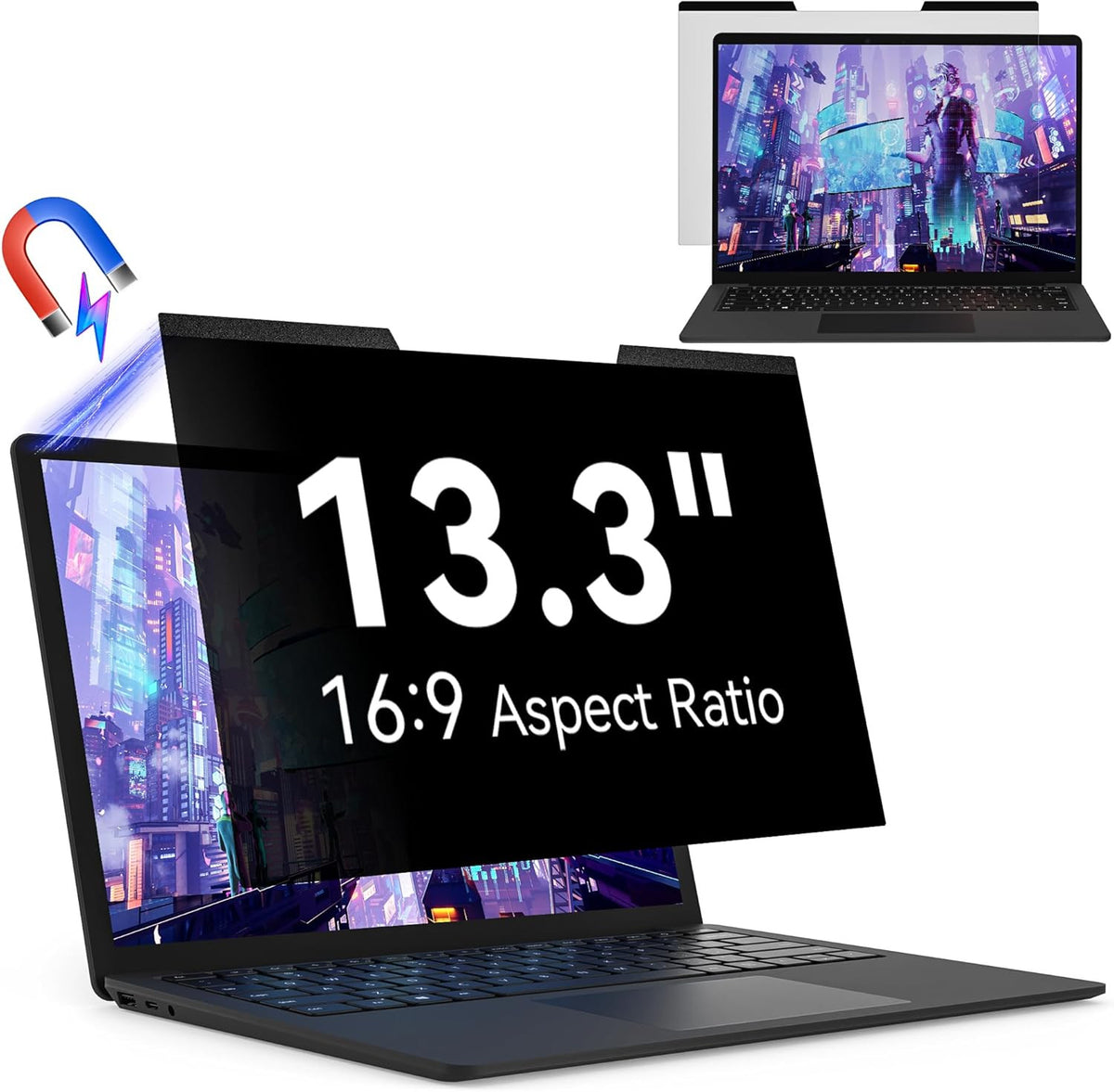 Tuff-Luv - Magnetic and Removable Privacy 13.3" 16:9 Aspect Ratio Laptop