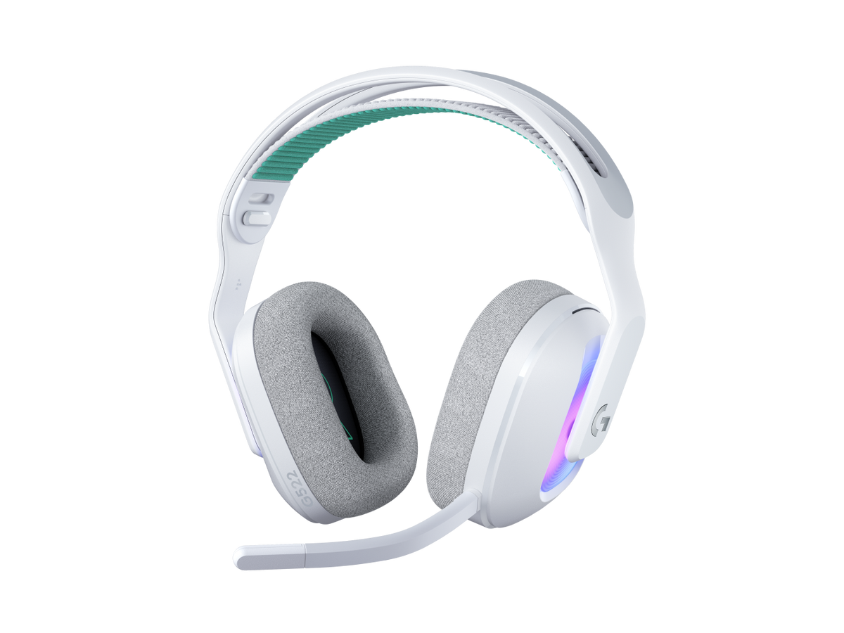 Wireless Gaming Headset with LIGHTSYNC RGB | 2.4GHZ Detachable Mic - White|USB-A LIGHTSPEED Wireless Receiver | Wired USB-A US