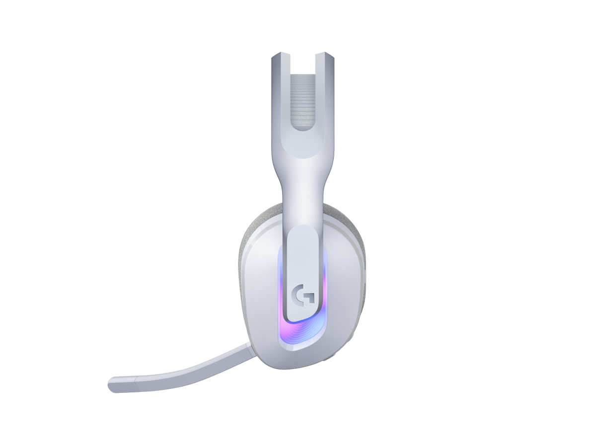 Wireless Gaming Headset with LIGHTSYNC RGB | 2.4GHZ Detachable Mic - White|USB-A LIGHTSPEED Wireless Receiver | Wired USB-A US