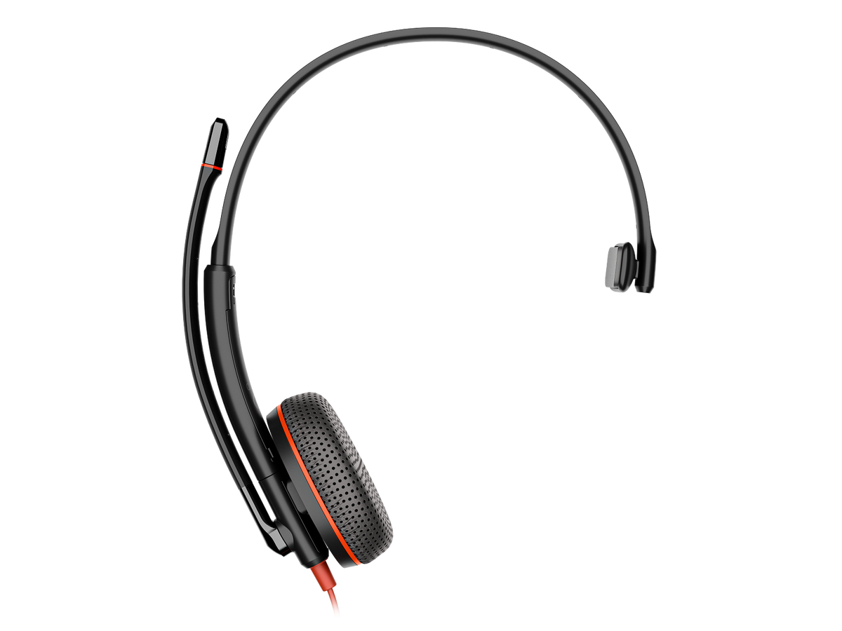 Poly Blackwire C3215 MONO Corded Headset (USB-C) + 3.5mm Plug + USB-C/A Adapter (UC & Microsoft)