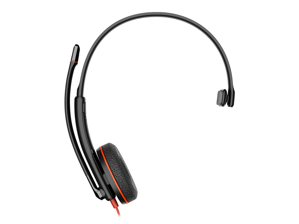 Poly Blackwire 3210 Monaural USB-C Headset +USB-C/A Adapter (Bulk)