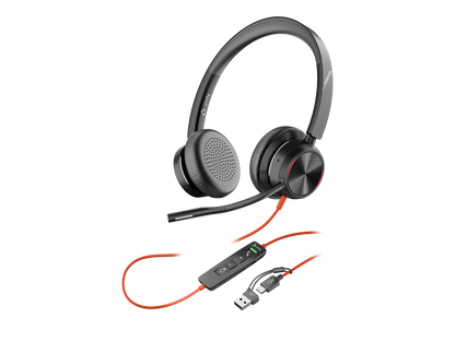 Poly Blackwire 8225 Stereo Microsoft Teams Certified USB-C Headset +USB-C/A Adapter