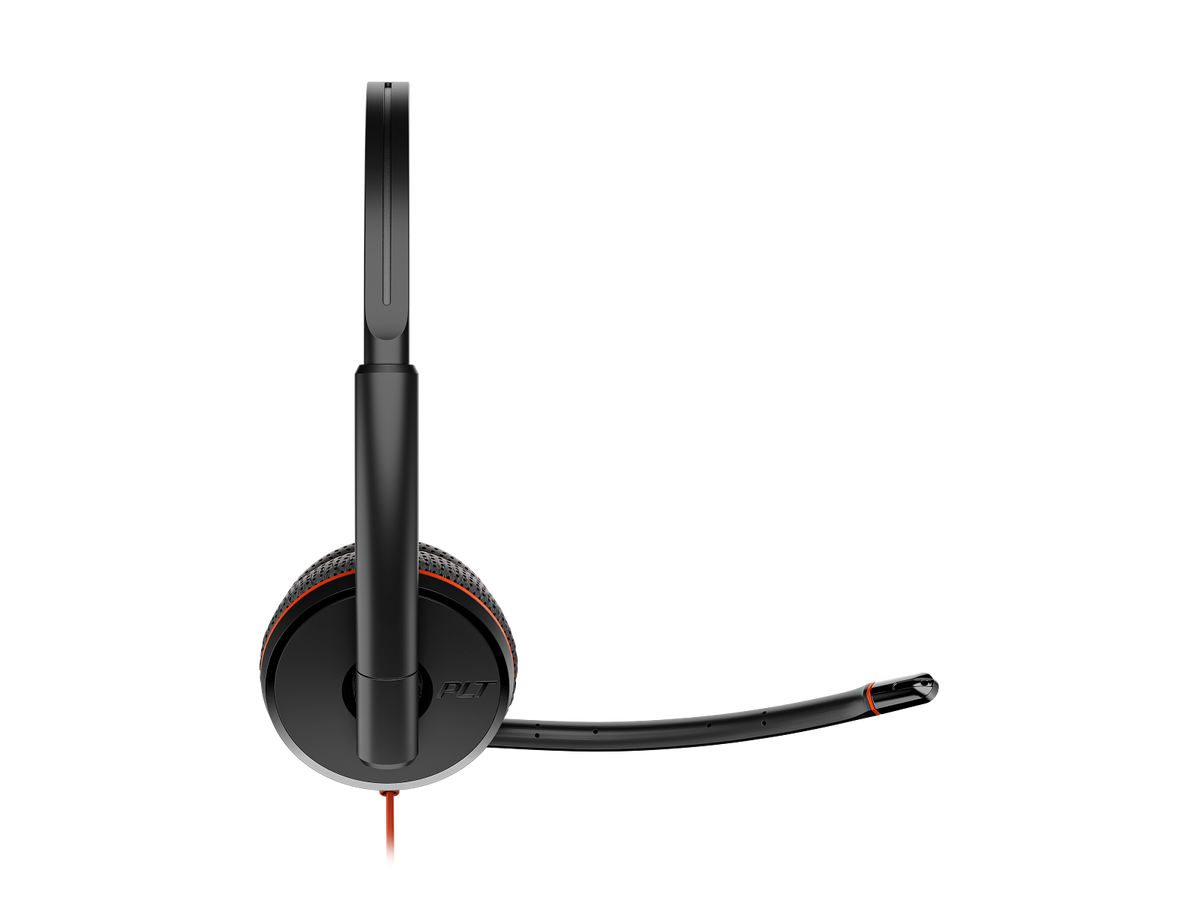 Poly Blackwire 3225 Stereo USB-C Headset +3.5mm Plug +USB-C/A Adapter (Bulk)