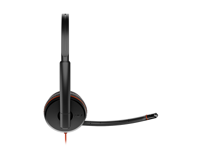 Poly Blackwire 3225 Stereo USB-C Headset +3.5mm Plug +USB-C/A Adapter (Bulk)