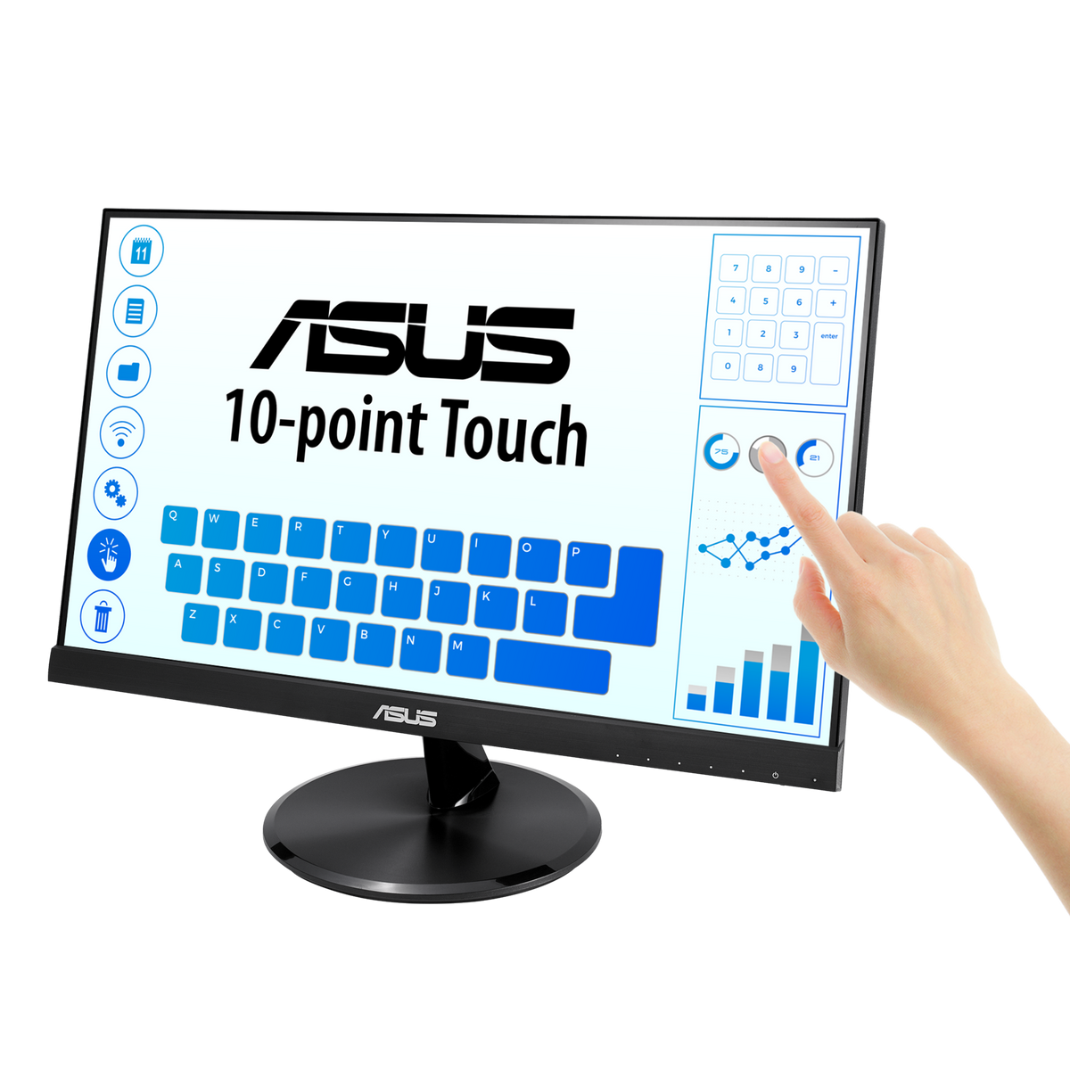 ASUS VT229H|Touch| 21.5 WXGA |TN Panel|60Hz|AR16:9|5ms - GTG|220 NITS|400:1|VA (H90/V60)-|1XVGA|1xHDMI|Vesa WM|