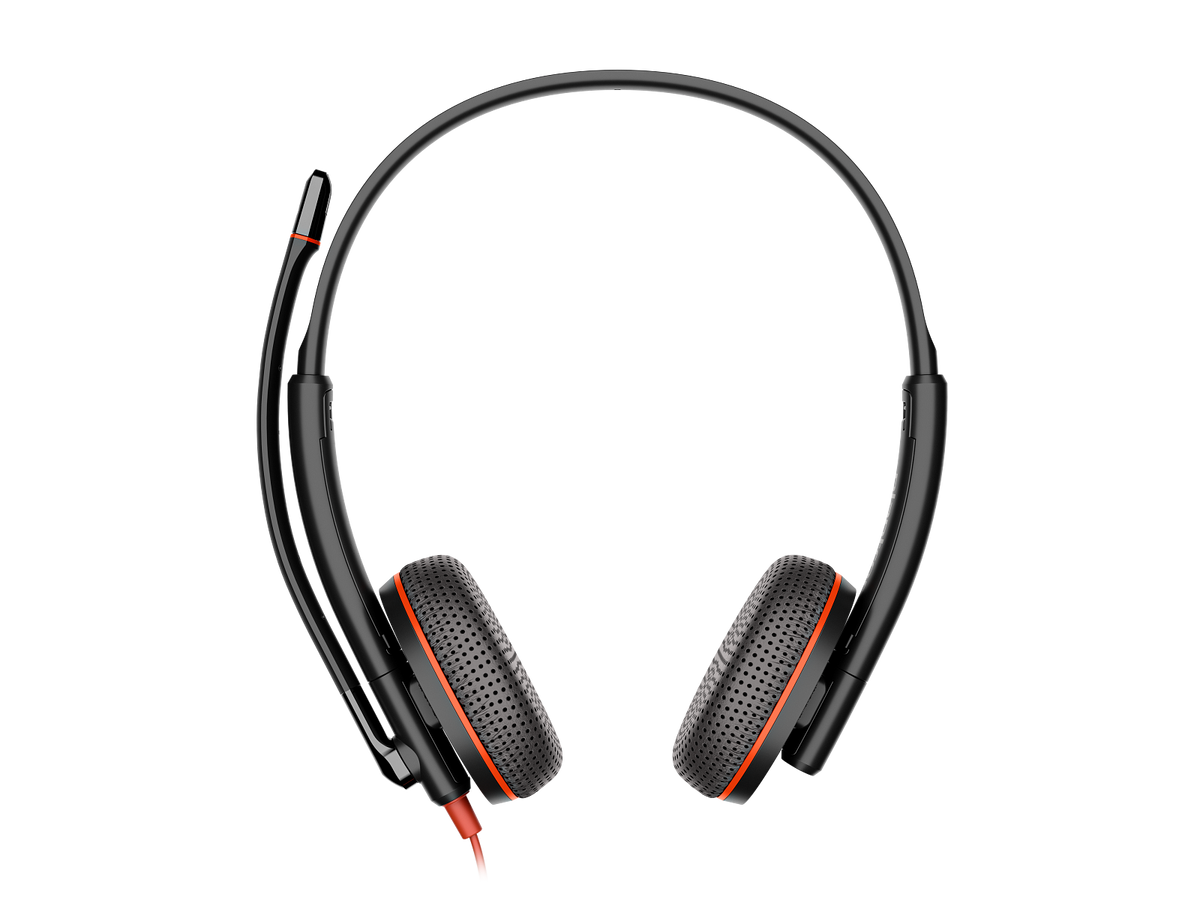 Poly Blackwire 3225 Stereo USB-C Headset +3.5mm Plug +USB-C/A Adapter (Bulk)